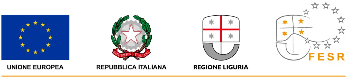 Logo Unione Europea, Logo Repubblica italiana, Logo Regione Liguria, Logo FESR